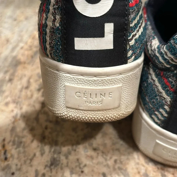 Celine Love Life tweed platform slip on sneakers - Picture 8 of 13